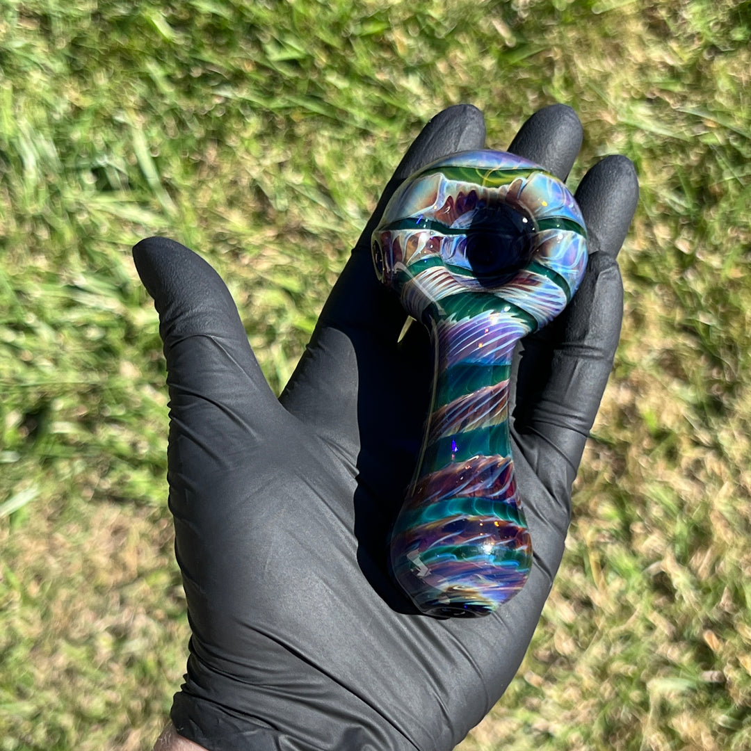 Purple Tie Dye Spoon Glass Pipe Jedi Glassworks   