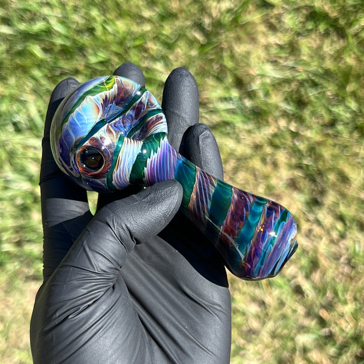 Purple Tie Dye Spoon Glass Pipe Jedi Glassworks   