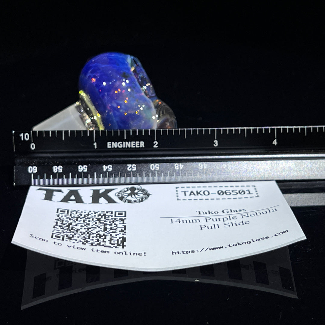 14mm Purple Nebula Pull Slide Accessory Tako Glass   