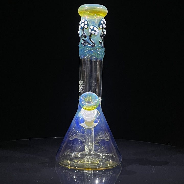 10.5" Fumed Mushroom Beaker Bong Glass Pipe Mary Jane's Glass