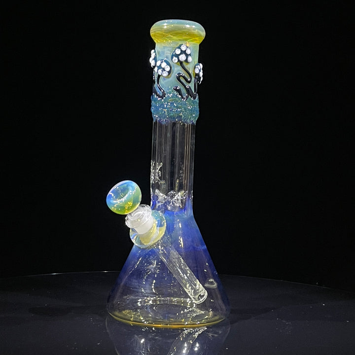 10.5" Fumed Mushroom Beaker Bong Glass Pipe Mary Jane's Glass