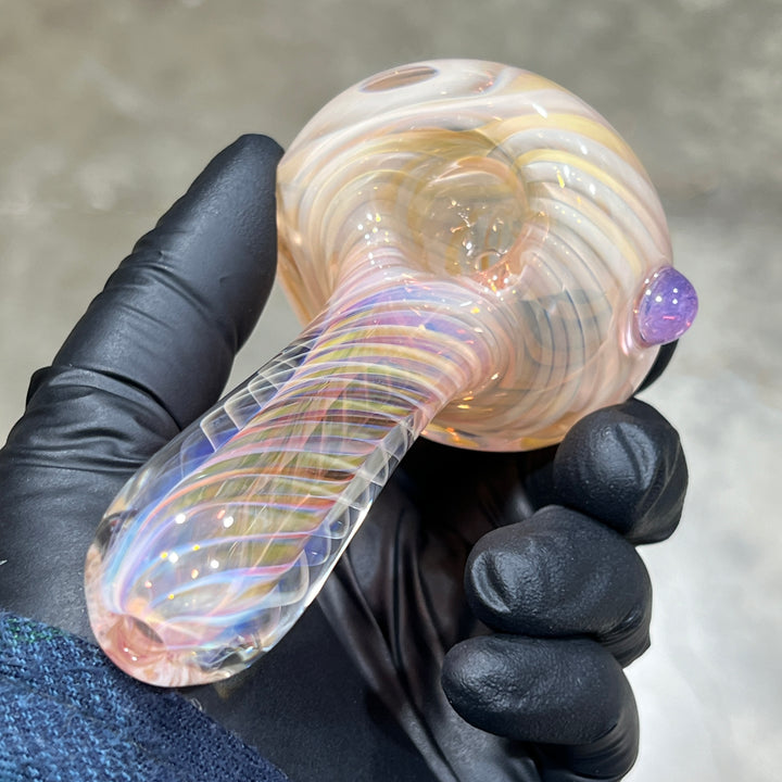 Thick Fume Pipe Pink Slyme Marble Glass Pipe Chuck Glass   