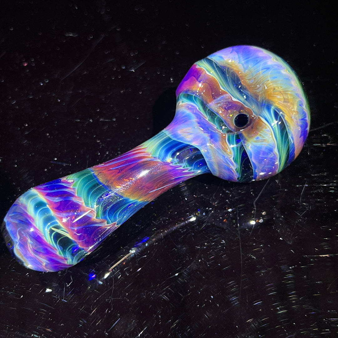 Purple Tie Dye Spoon Glass Pipe Jedi Glassworks   