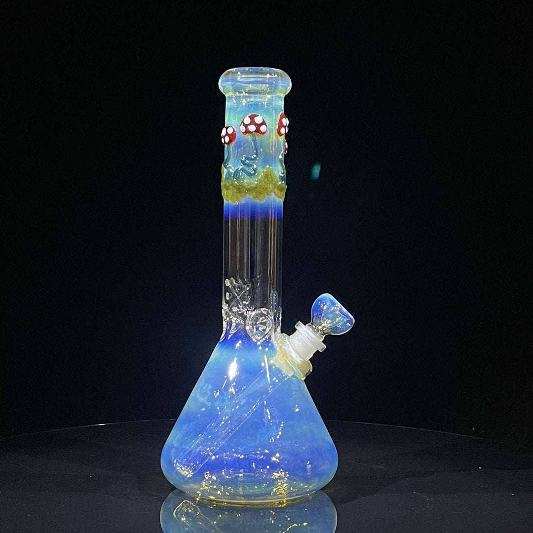 10.5" Fumed Mushroom Beaker Bong Glass Pipe Mary Jane's Glass