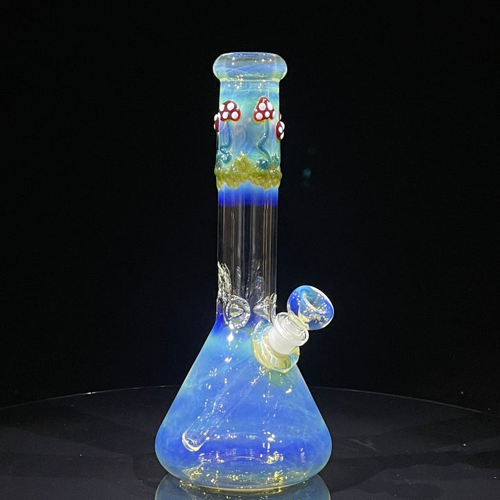 10.5" Fumed Mushroom Beaker Bong Glass Pipe Mary Jane's Glass