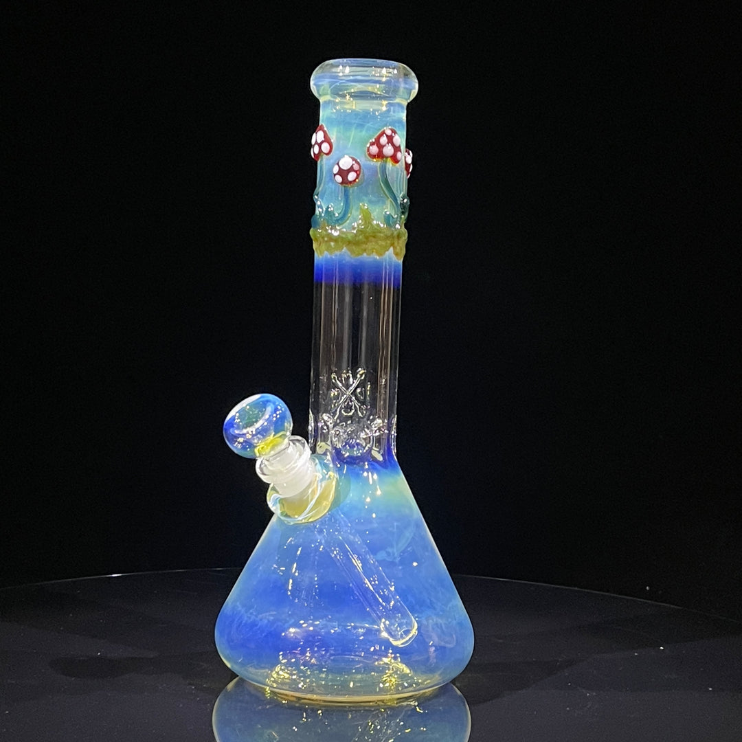 10.5" Fumed Mushroom Beaker Bong Glass Pipe Mary Jane's Glass