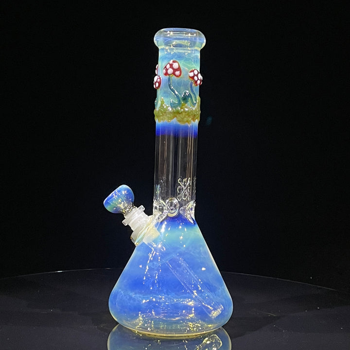 10.5" Fumed Mushroom Beaker Bong Glass Pipe Mary Jane's Glass