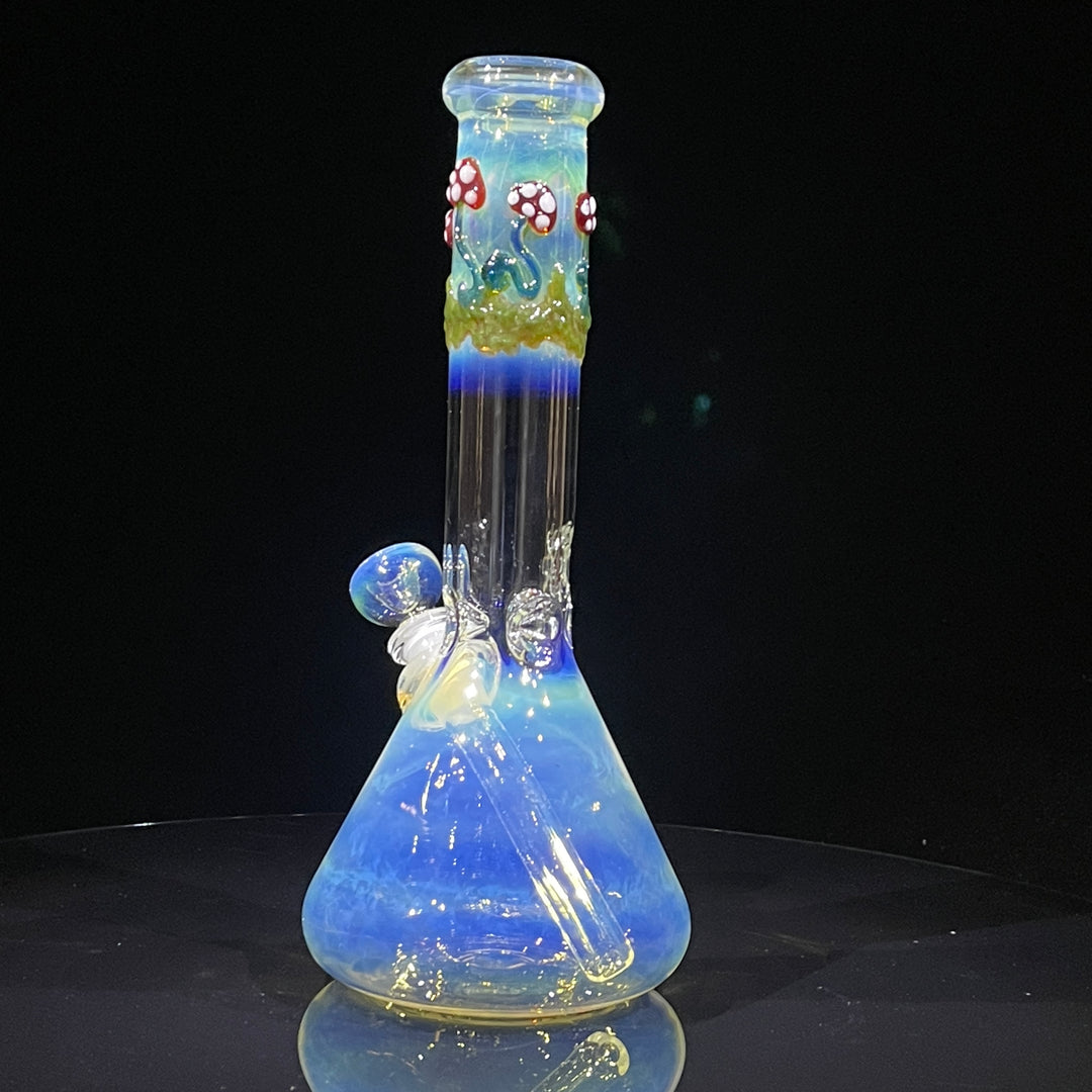 10.5" Fumed Mushroom Beaker Bong Glass Pipe Mary Jane's Glass