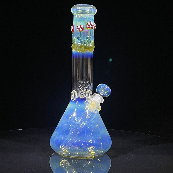 10.5" Fumed Mushroom Beaker Bong Glass Pipe Mary Jane's Glass