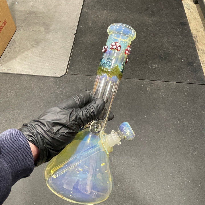 10.5" Fumed Mushroom Beaker Bong Glass Pipe Mary Jane's Glass