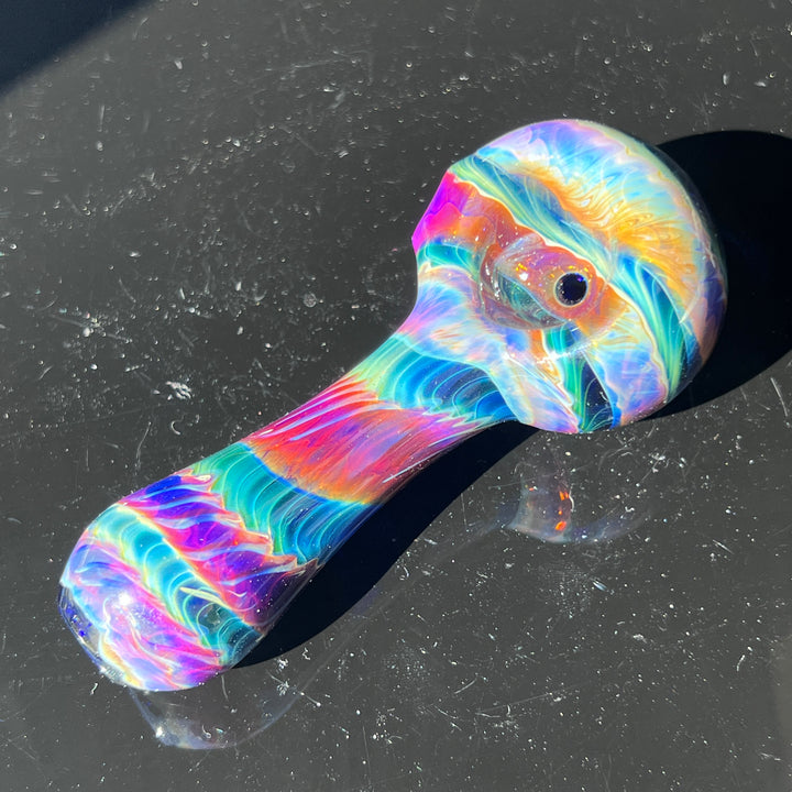 Purple Tie Dye Spoon Glass Pipe Jedi Glassworks   