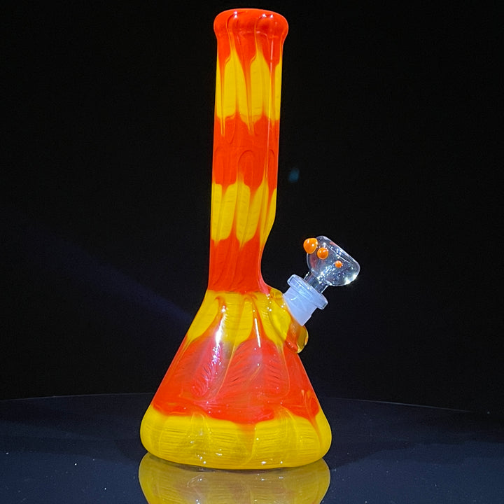 9" Colombian Red Beaker Bong Glass Pipe Mary Jane's Glass