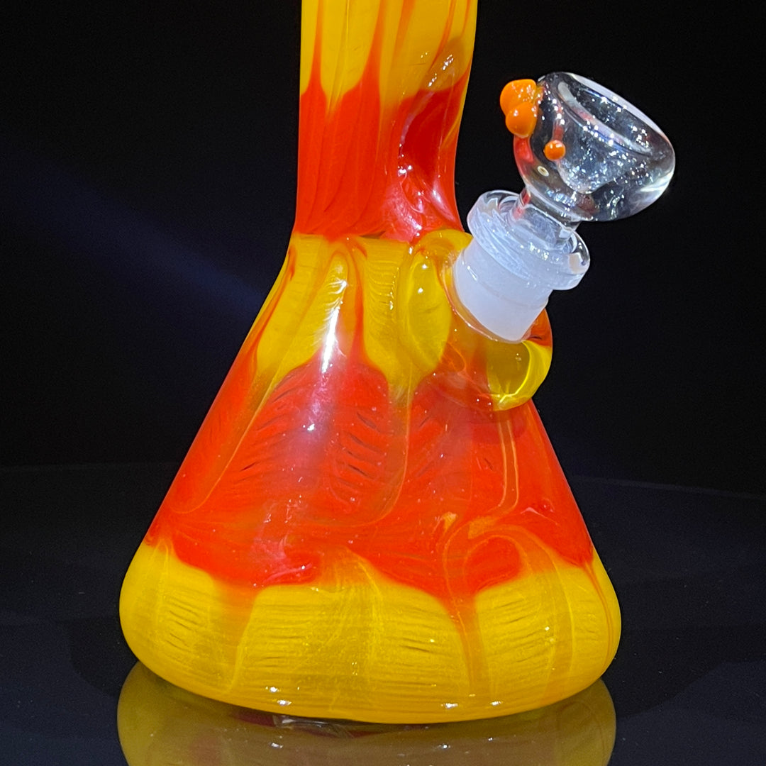 9" Colombian Red Beaker Bong Glass Pipe Mary Jane's Glass