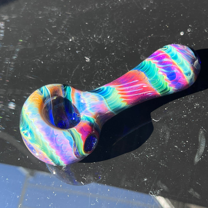 Purple Tie Dye Spoon Glass Pipe Jedi Glassworks   