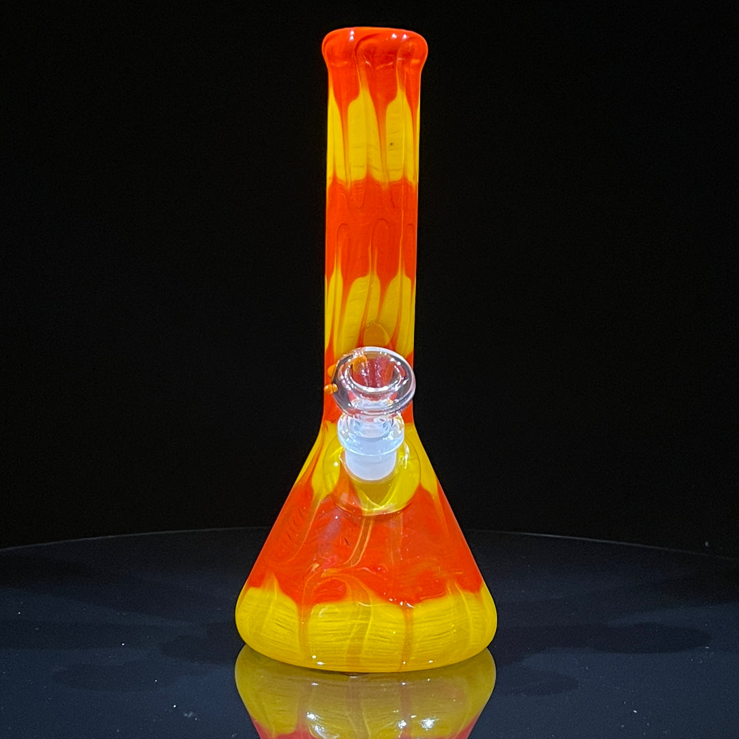 9" Colombian Red Beaker Bong Glass Pipe Mary Jane's Glass