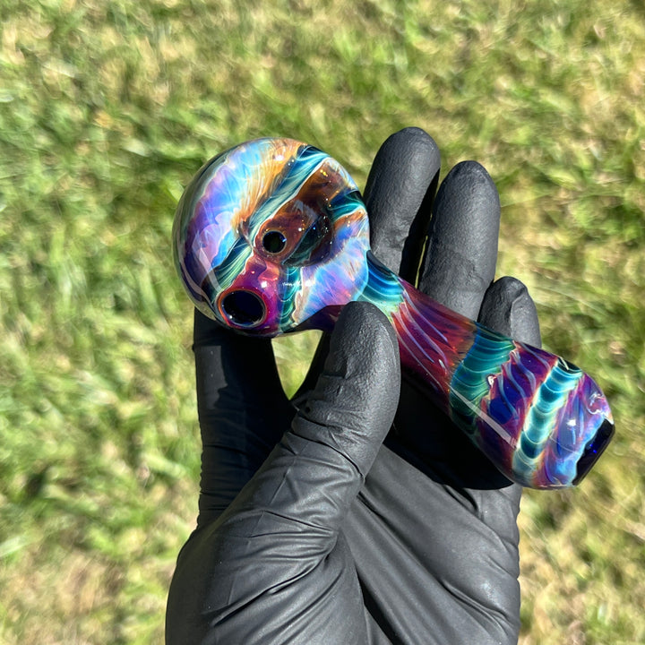 Purple Tie Dye Spoon Glass Pipe Jedi Glassworks   