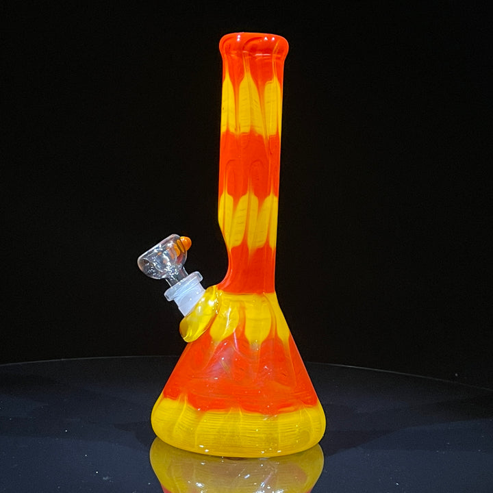 9" Colombian Red Beaker Bong Glass Pipe Mary Jane's Glass