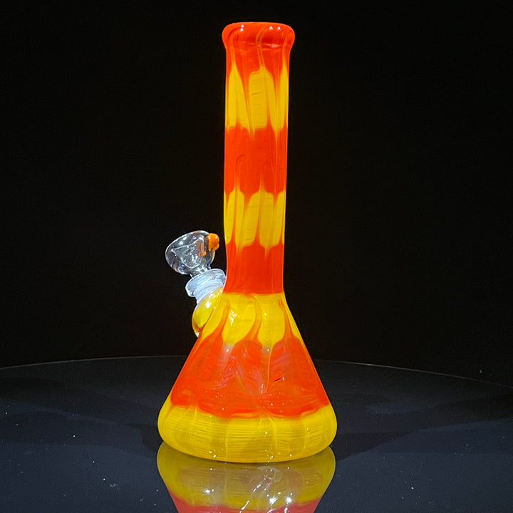 9" Colombian Red Beaker Bong Glass Pipe Mary Jane's Glass