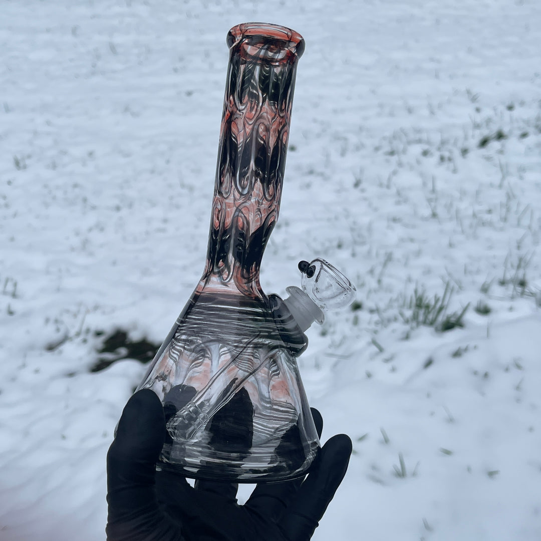 8.5" Vampiric Red Beaker Bong Glass Pipe Mary Jane's Glass