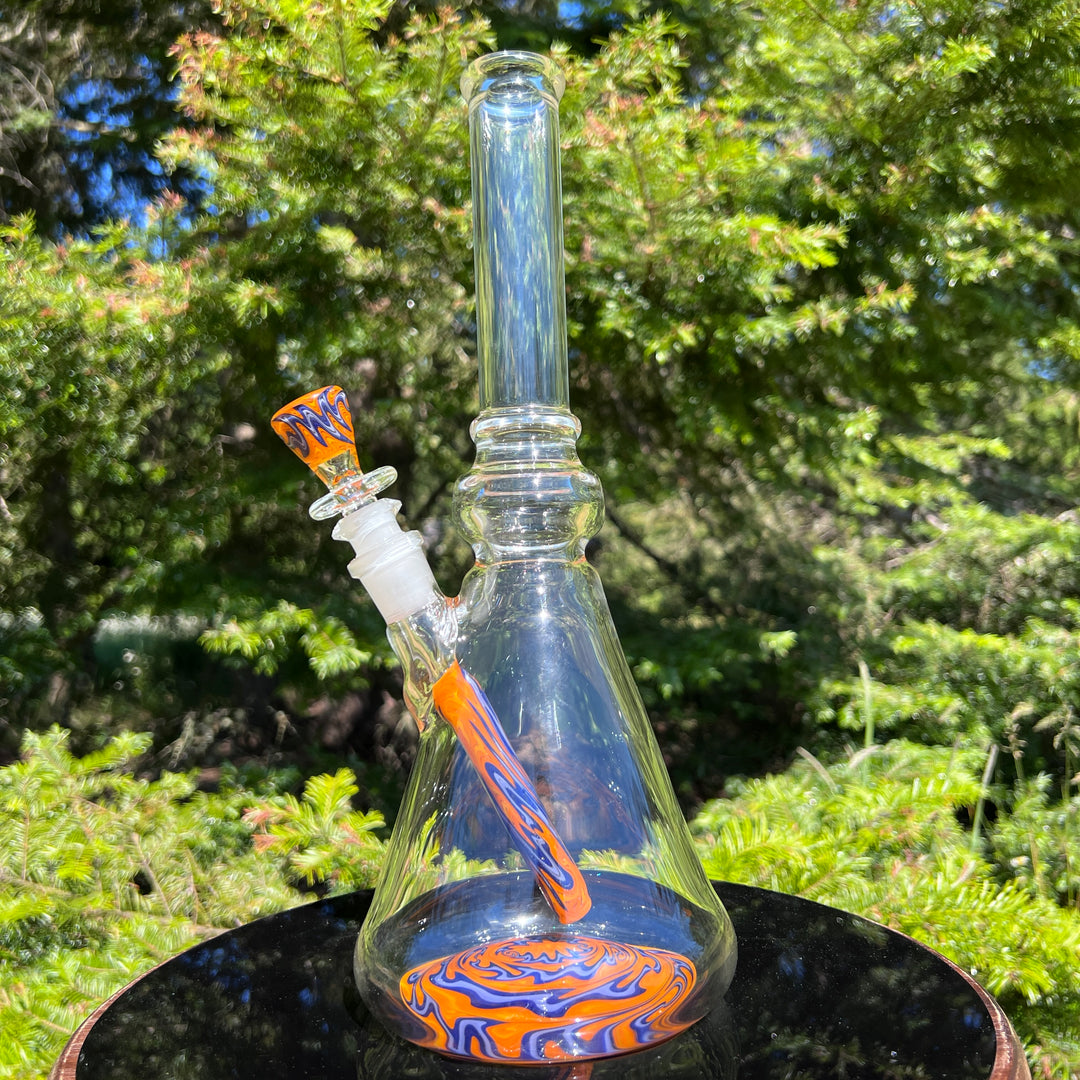 Heady Worked Beaker Glass Pipe Tako Glass   