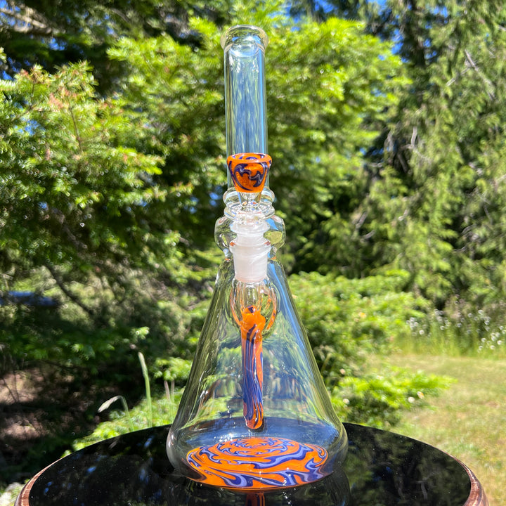 Heady Worked Beaker Glass Pipe Tako Glass   