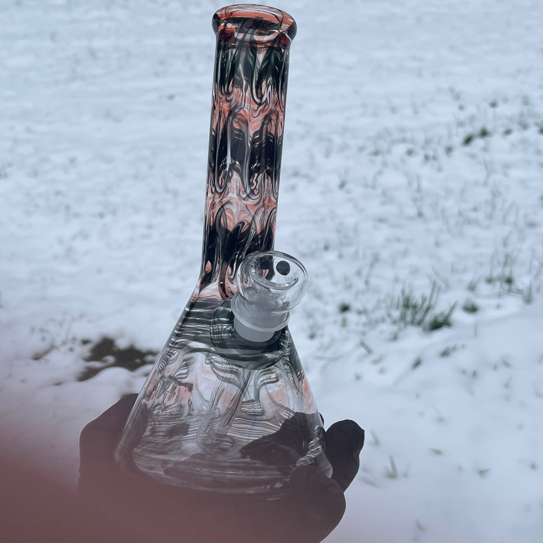 8.5" Vampiric Red Beaker Bong Glass Pipe Mary Jane's Glass