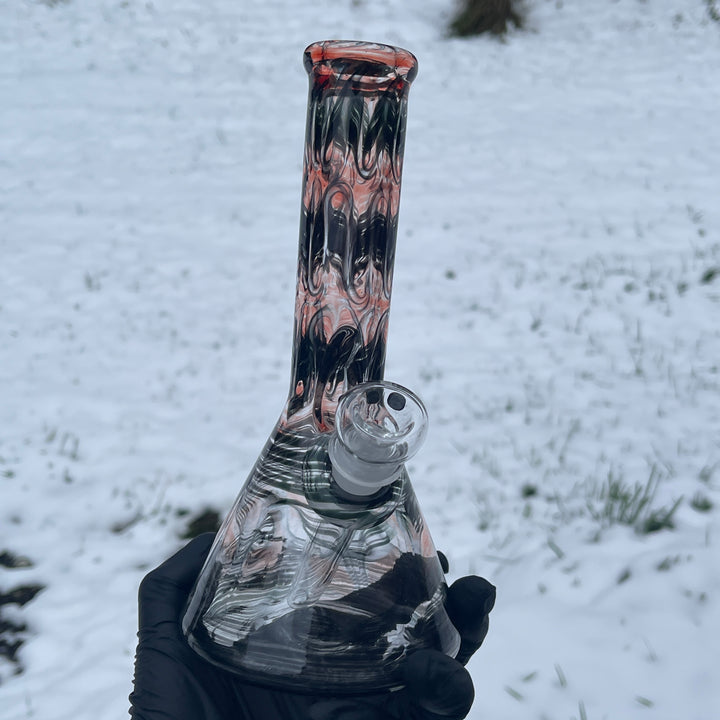 8.5" Vampiric Red Beaker Bong Glass Pipe Mary Jane's Glass