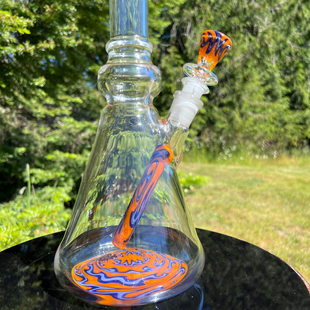 Heady Worked Beaker Glass Pipe Tako Glass   