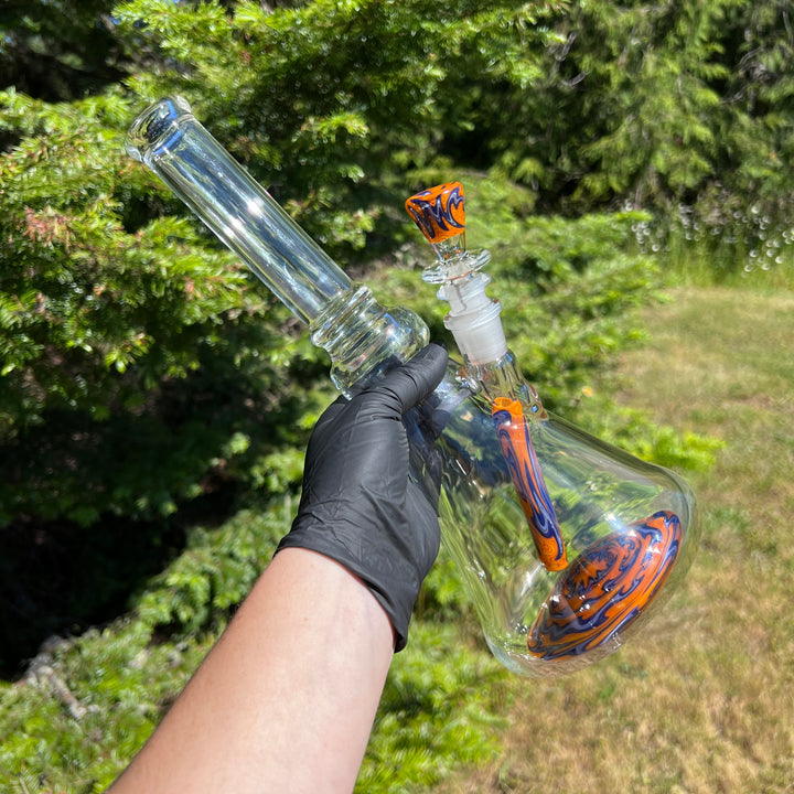 Heady Worked Beaker Glass Pipe Tako Glass   