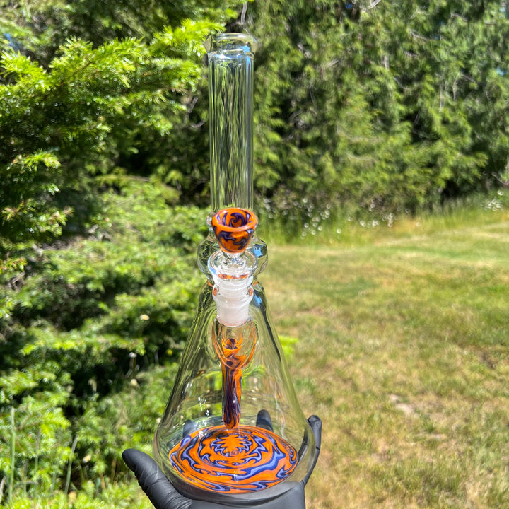 Heady Worked Beaker Glass Pipe Tako Glass   