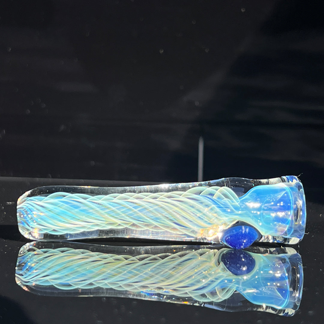 Thick Silver Fume Chillum + Case Combo Glass Pipe Chuck Glass