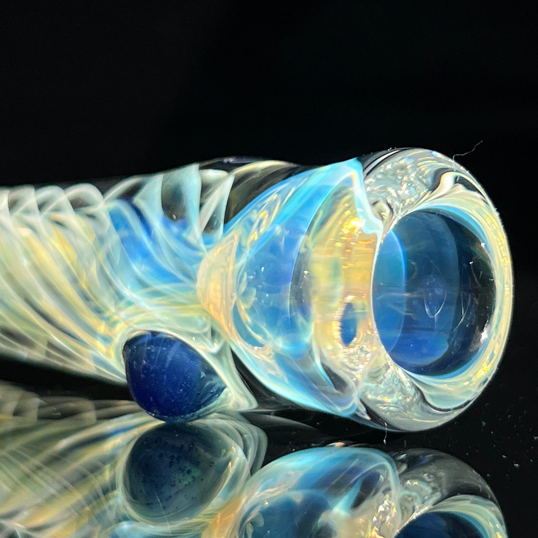 Thick Silver Fume Chillum + Case Combo Glass Pipe Chuck Glass