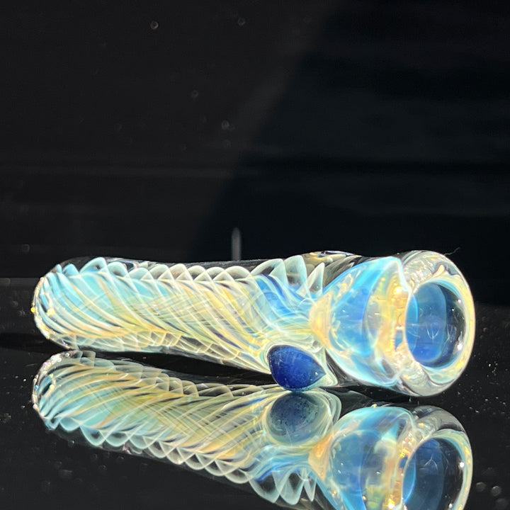 Thick Silver Fume Chillum + Case Combo Glass Pipe Chuck Glass