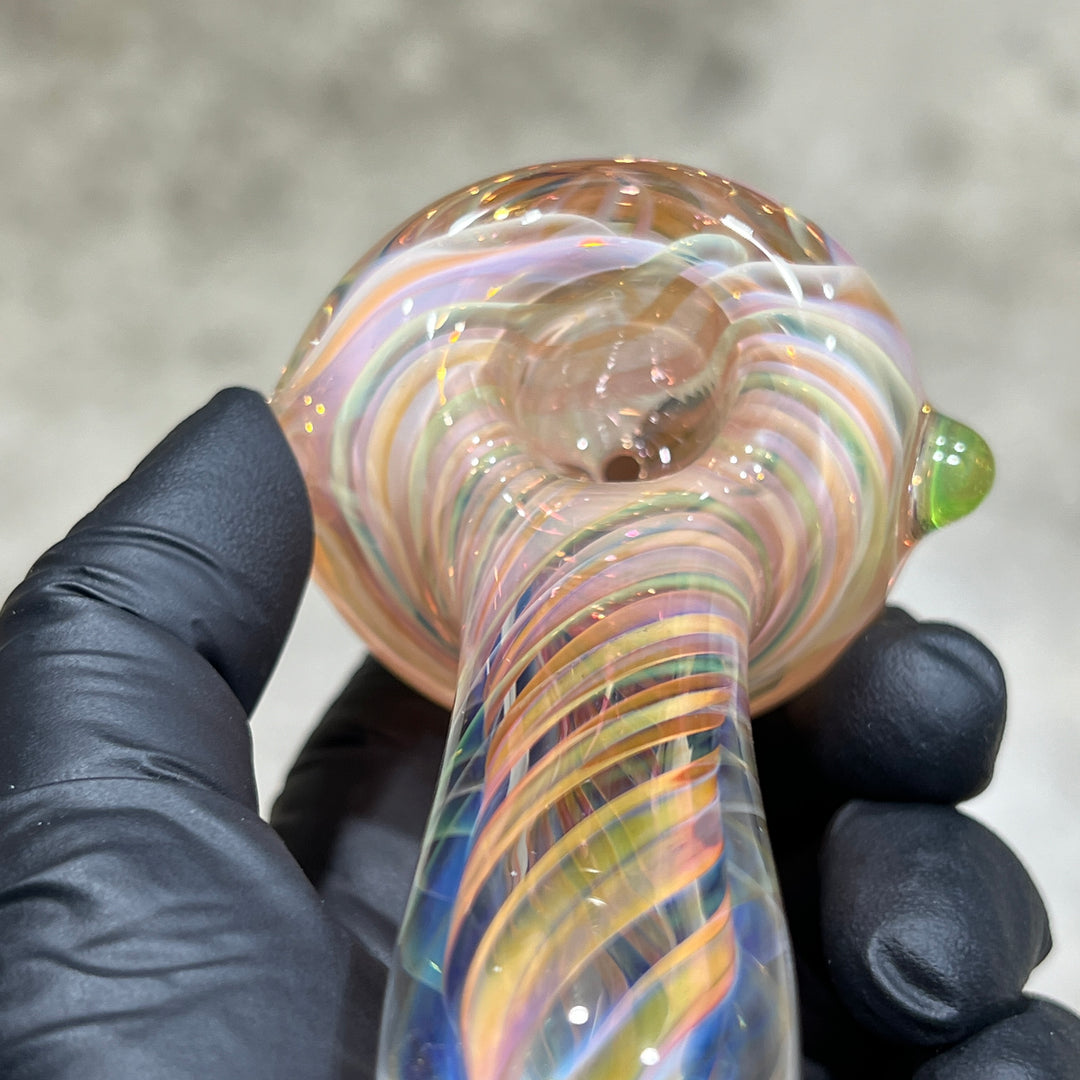 Thick Fume Pipe Green Slyme Marble Glass Pipe Chuck Glass   