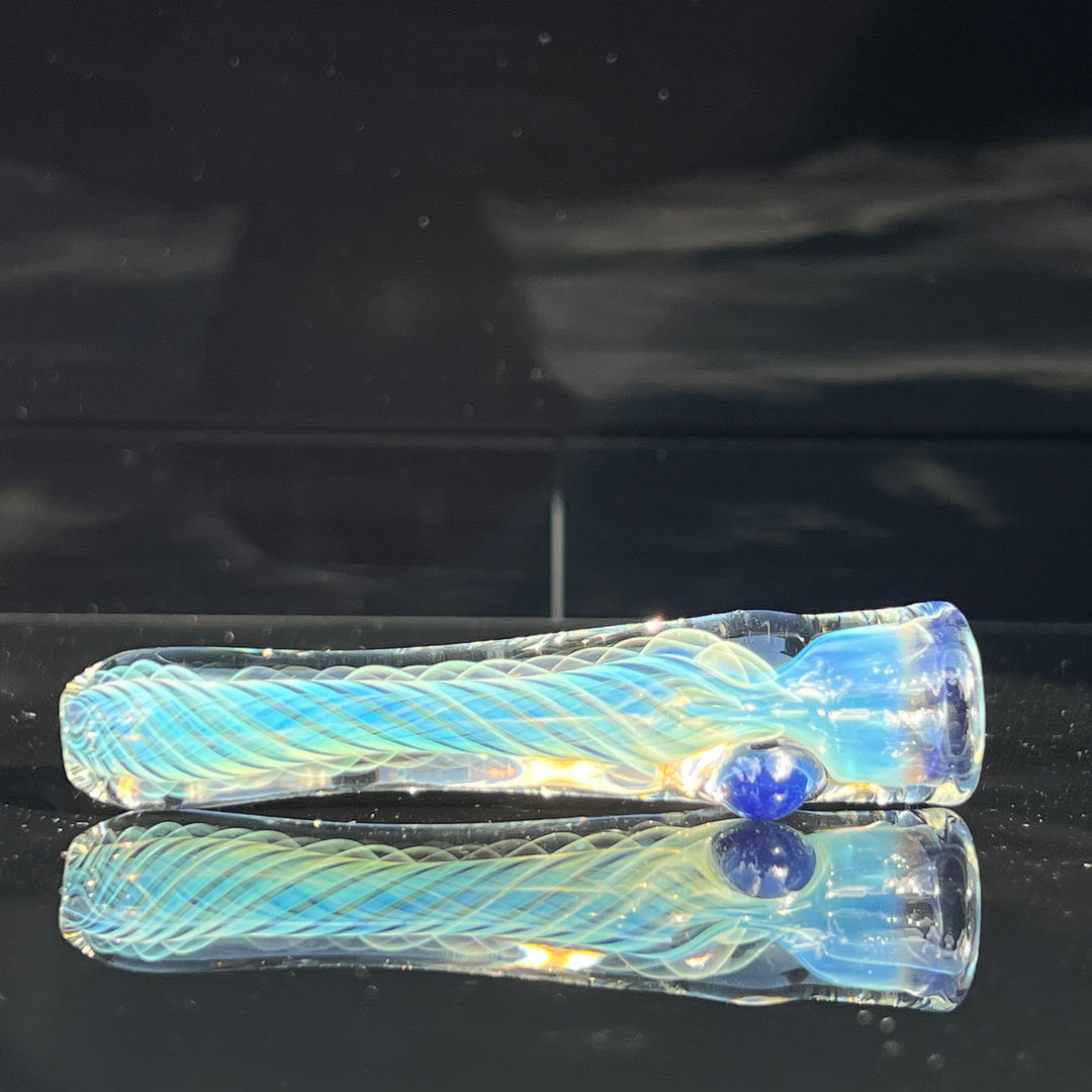 Thick Silver Fume Chillum + Case Combo Glass Pipe Chuck Glass