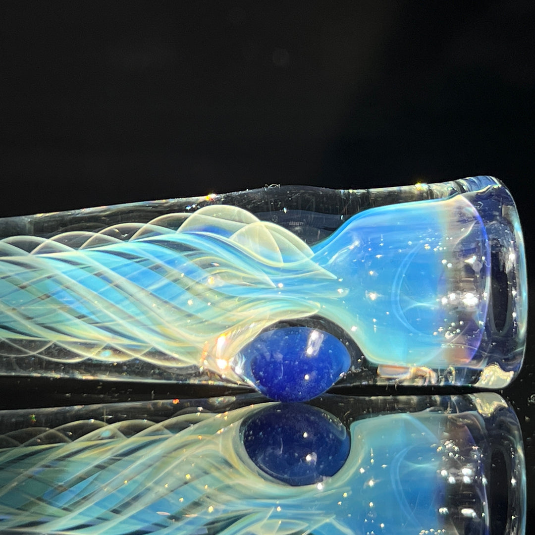 Thick Silver Fume Chillum + Case Combo Glass Pipe Chuck Glass