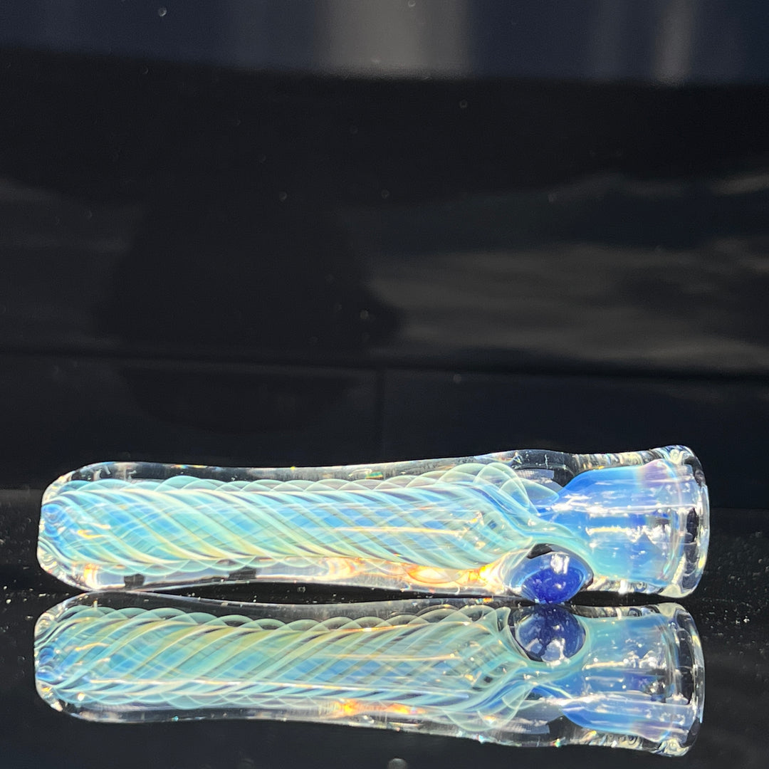 Thick Silver Fume Chillum + Case Combo Glass Pipe Chuck Glass