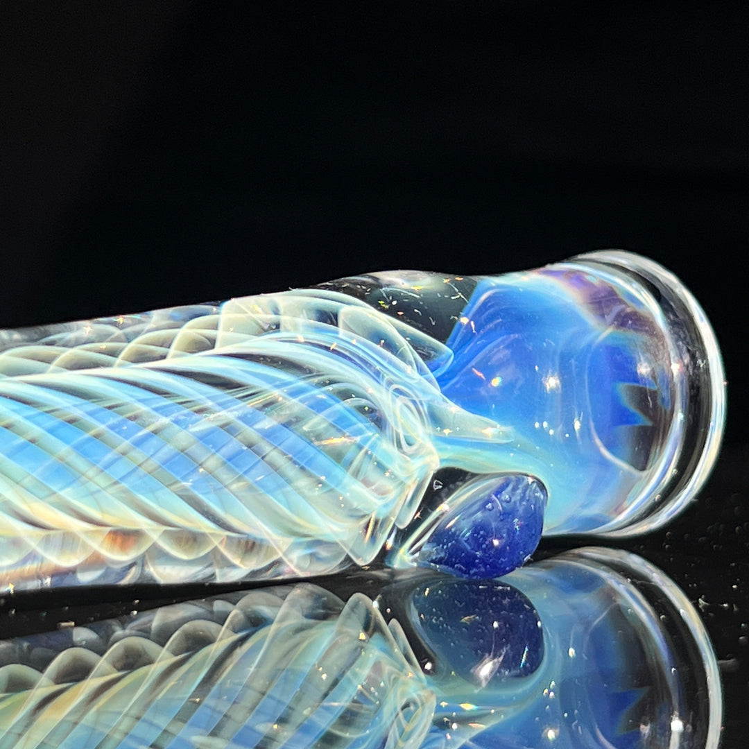 Thick Silver Fume Chillum + Case Combo Glass Pipe Chuck Glass