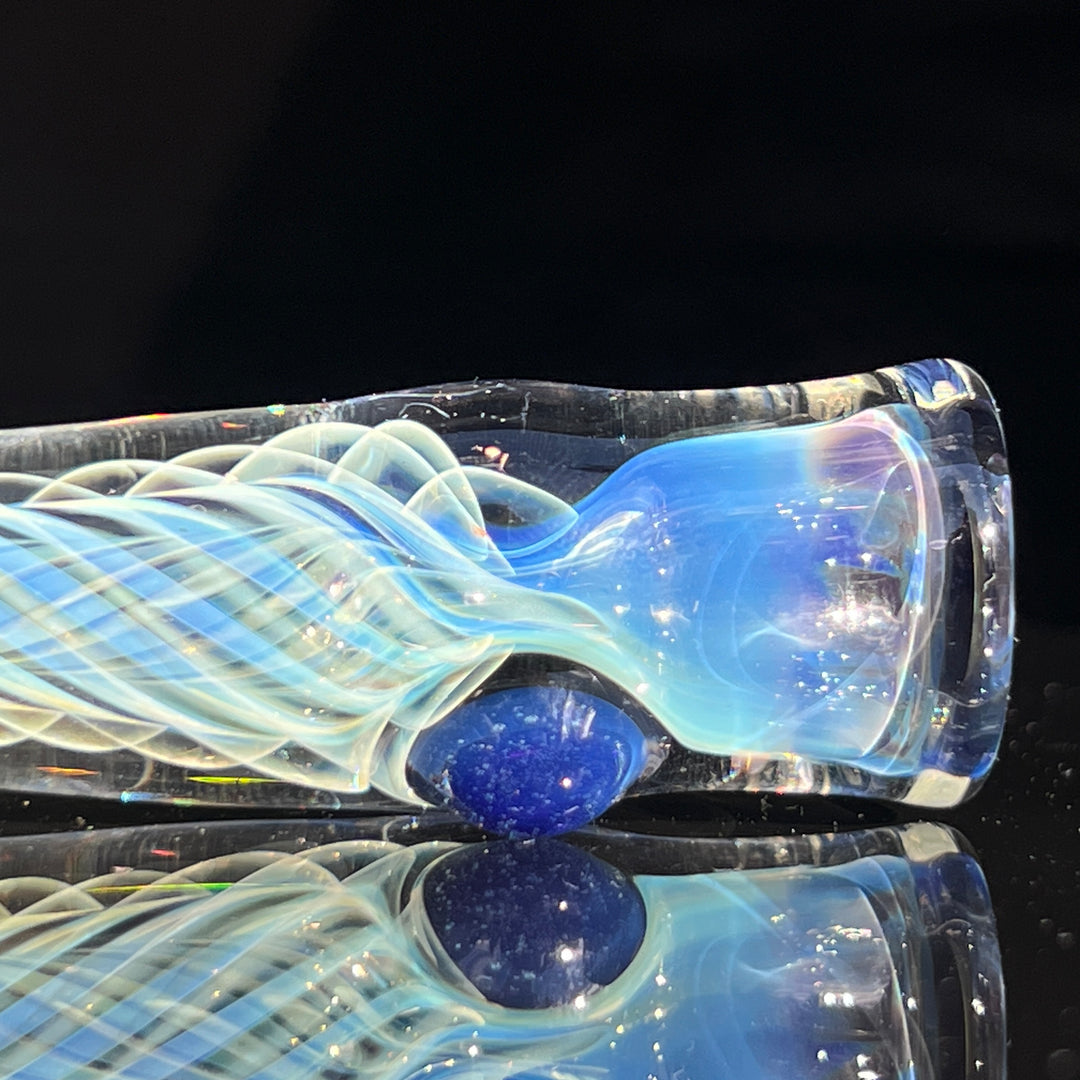 Thick Silver Fume Chillum + Case Combo Glass Pipe Chuck Glass