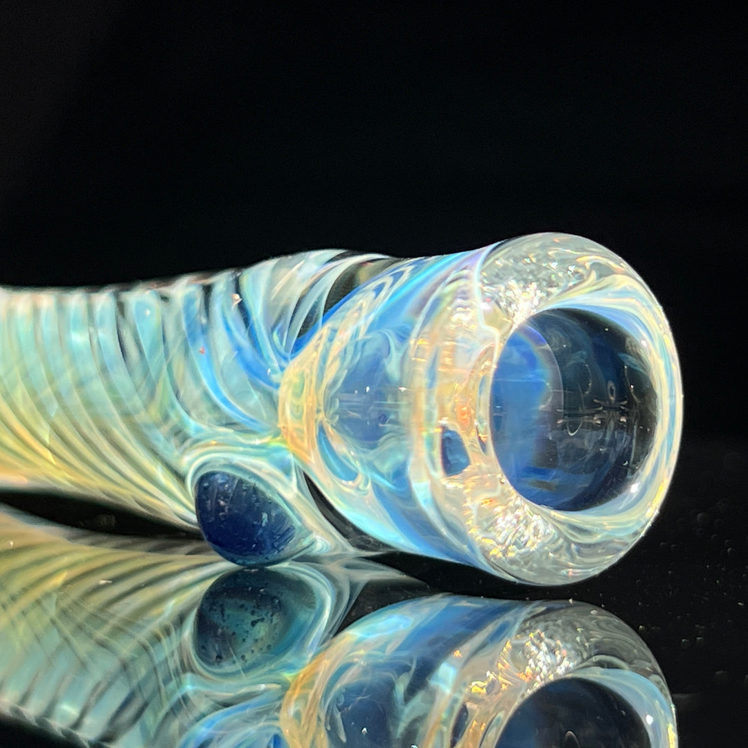 Thick Silver Fume Chillum + Case Combo Glass Pipe Chuck Glass