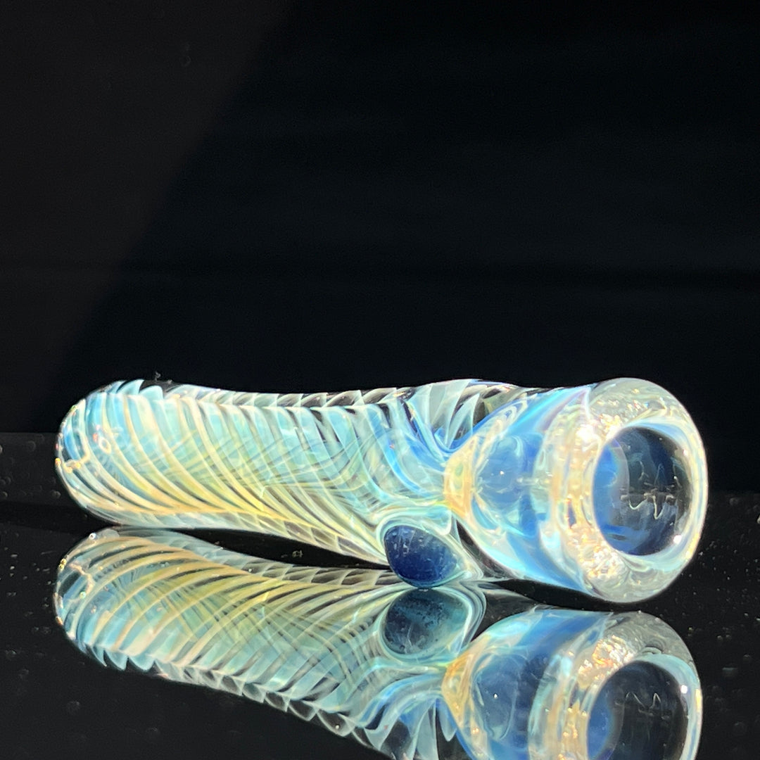 Thick Silver Fume Chillum + Case Combo Glass Pipe Chuck Glass