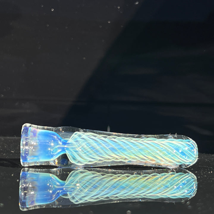 Thick Silver Fume Chillum + Case Combo Glass Pipe Chuck Glass