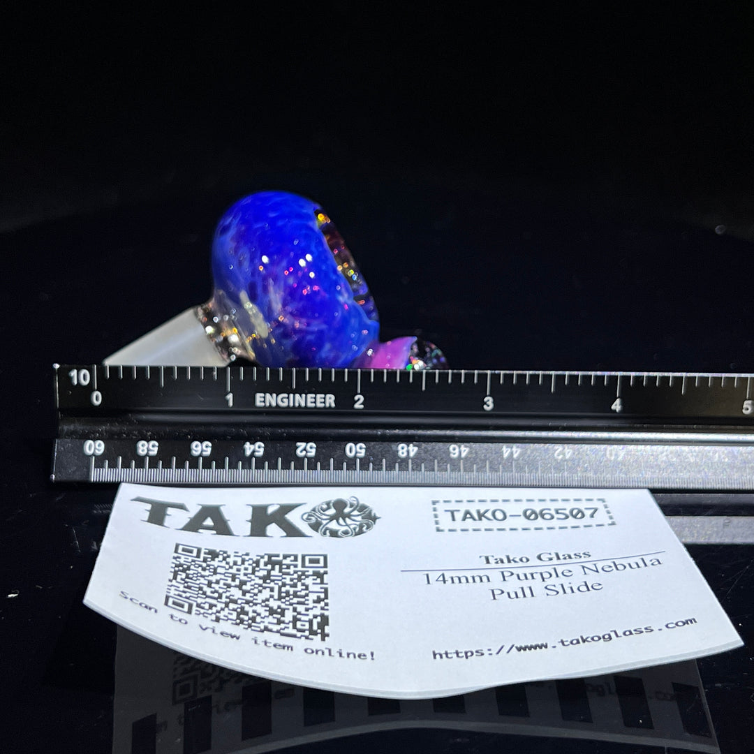 14mm Purple Nebula Pull Slide Accessory Tako Glass   