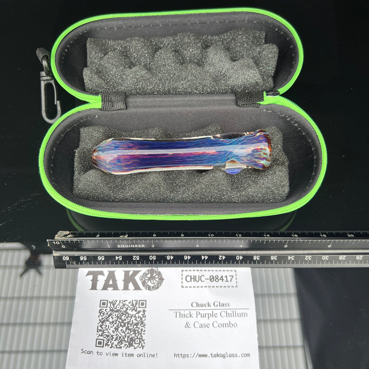 Thick Purple Chillum & Case Combo Glass Pipe Chuck Glass