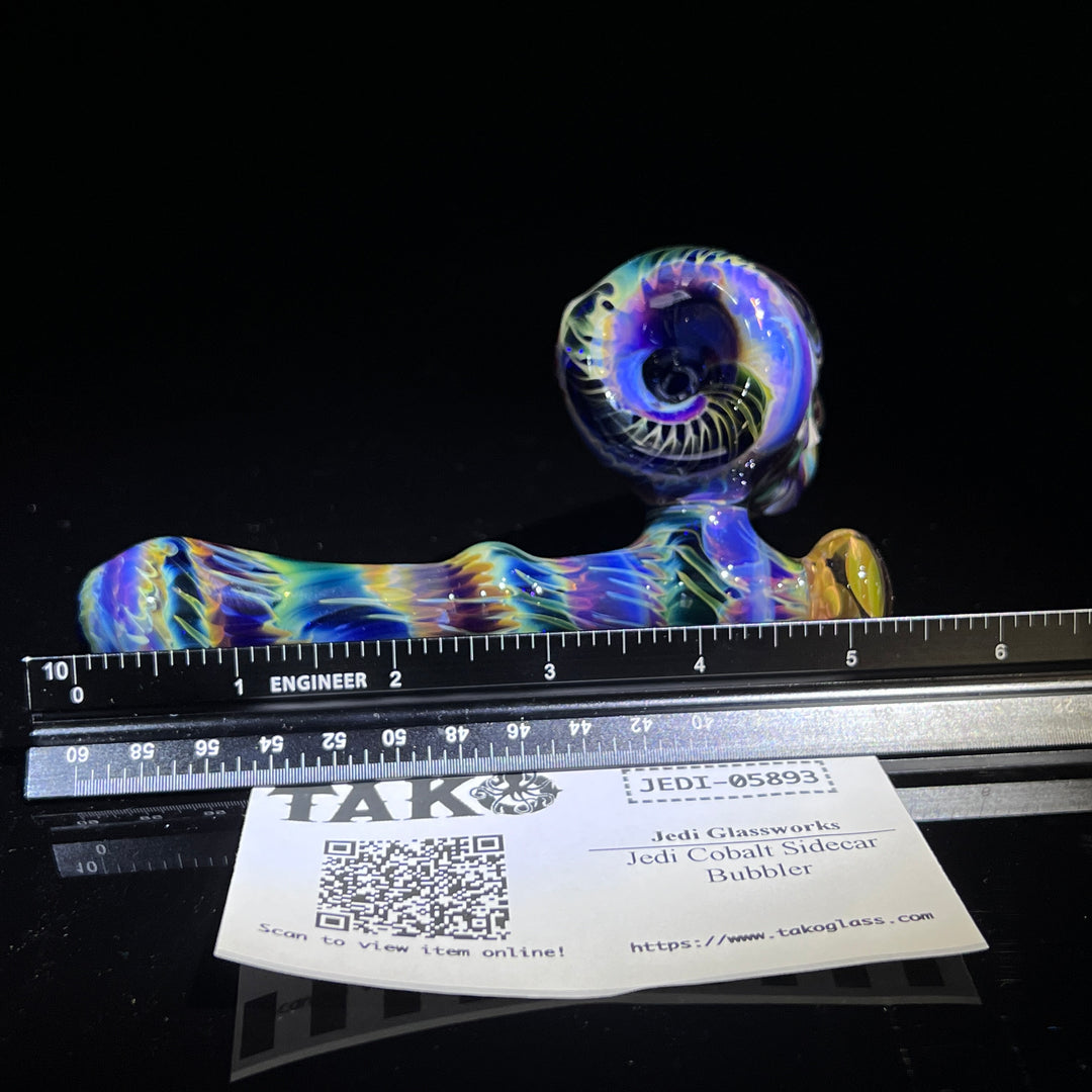 Purple Tie Dye Sidecar Bubbler Glass Pipe Jedi Glassworks   