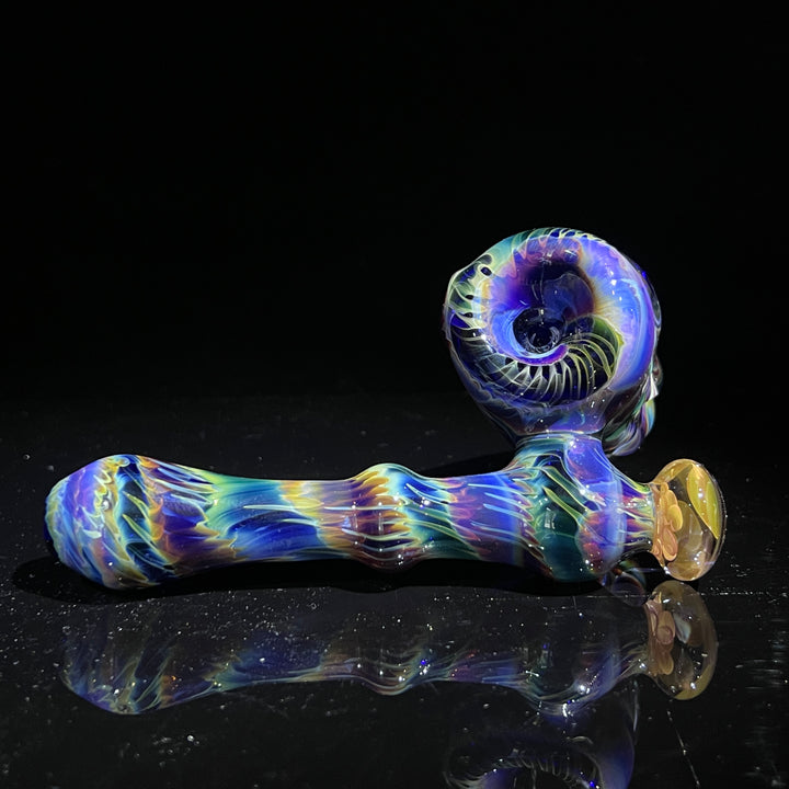 Purple Tie Dye Sidecar Bubbler Glass Pipe Jedi Glassworks   