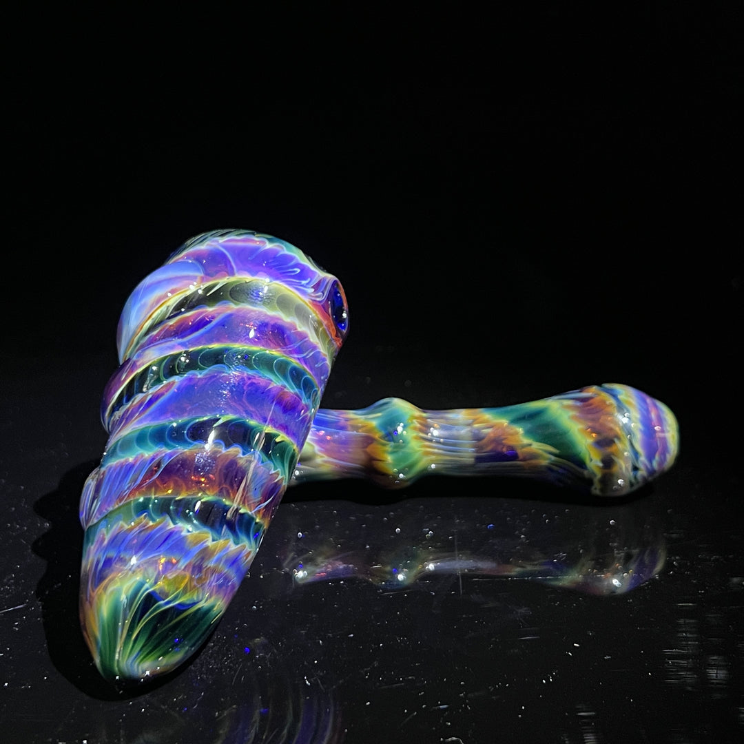 Purple Tie Dye Sidecar Bubbler Glass Pipe Jedi Glassworks   