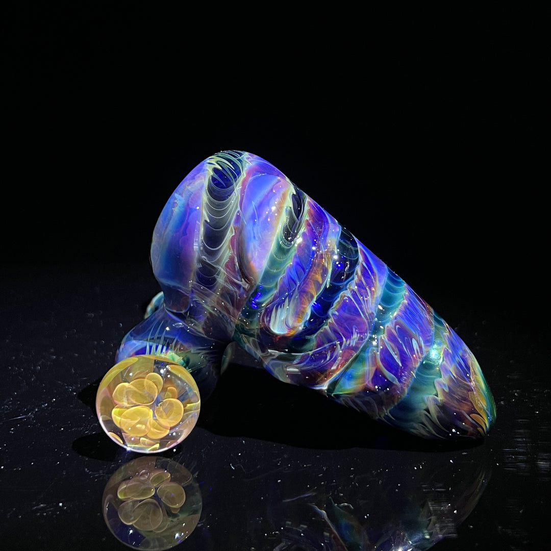 Purple Tie Dye Sidecar Bubbler Glass Pipe Jedi Glassworks   