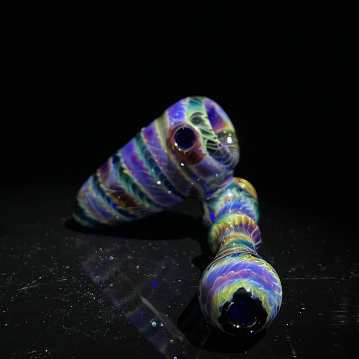 Purple Tie Dye Sidecar Bubbler Glass Pipe Jedi Glassworks   