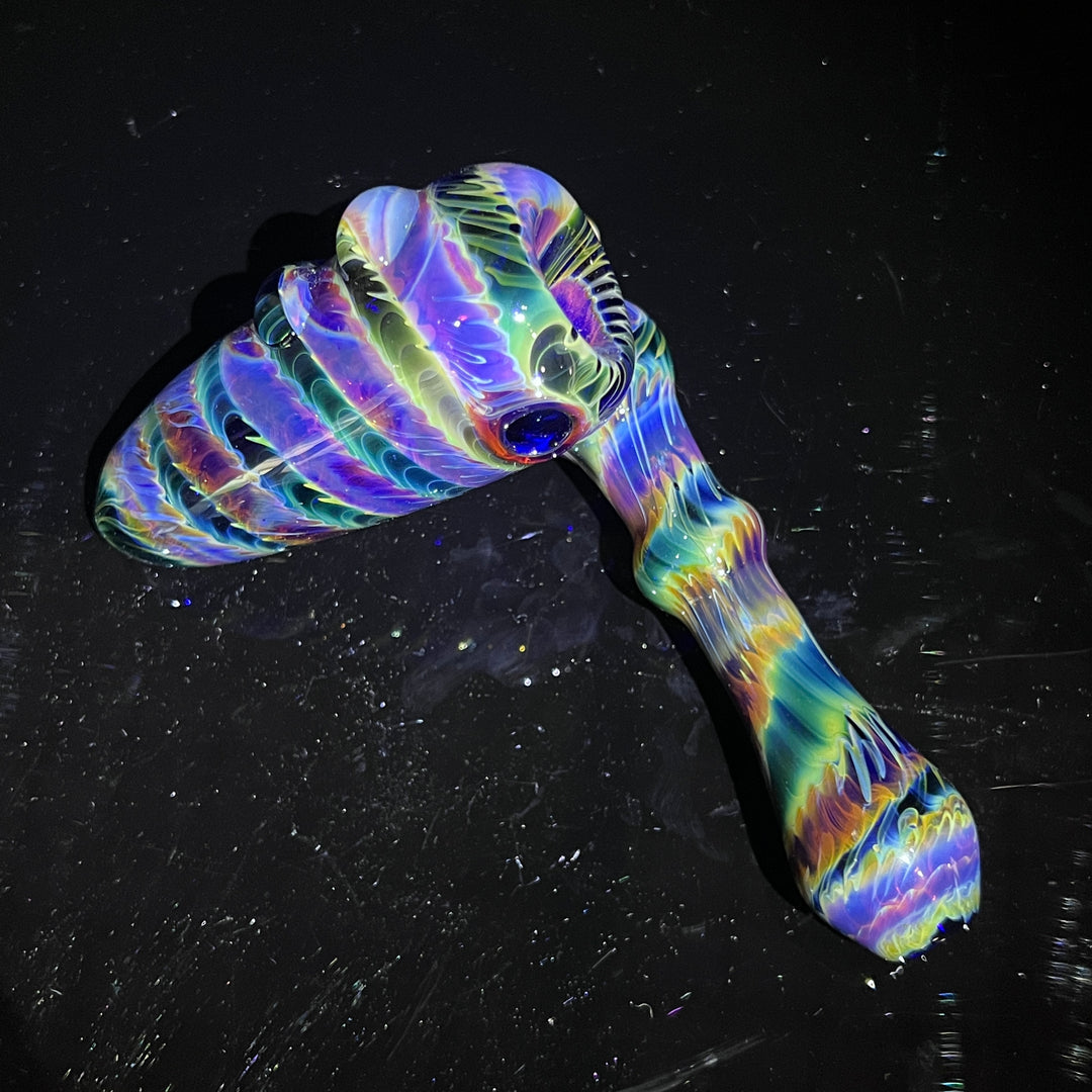 Purple Tie Dye Sidecar Bubbler Glass Pipe Jedi Glassworks   